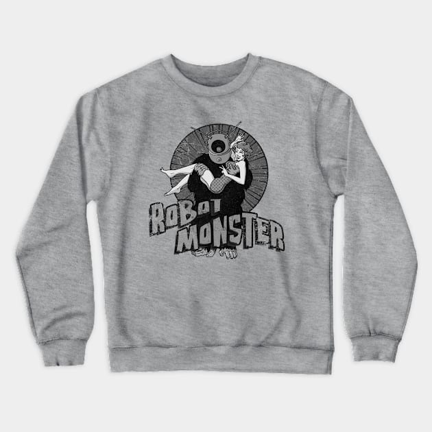 The Robot Monster in Love Crewneck Sweatshirt by Doc Multiverse Designs